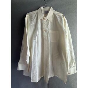 Linea Uomo Dress Shirt Men's 18.5 36/37 Ivory JDC Monogram French Cuff Formal
